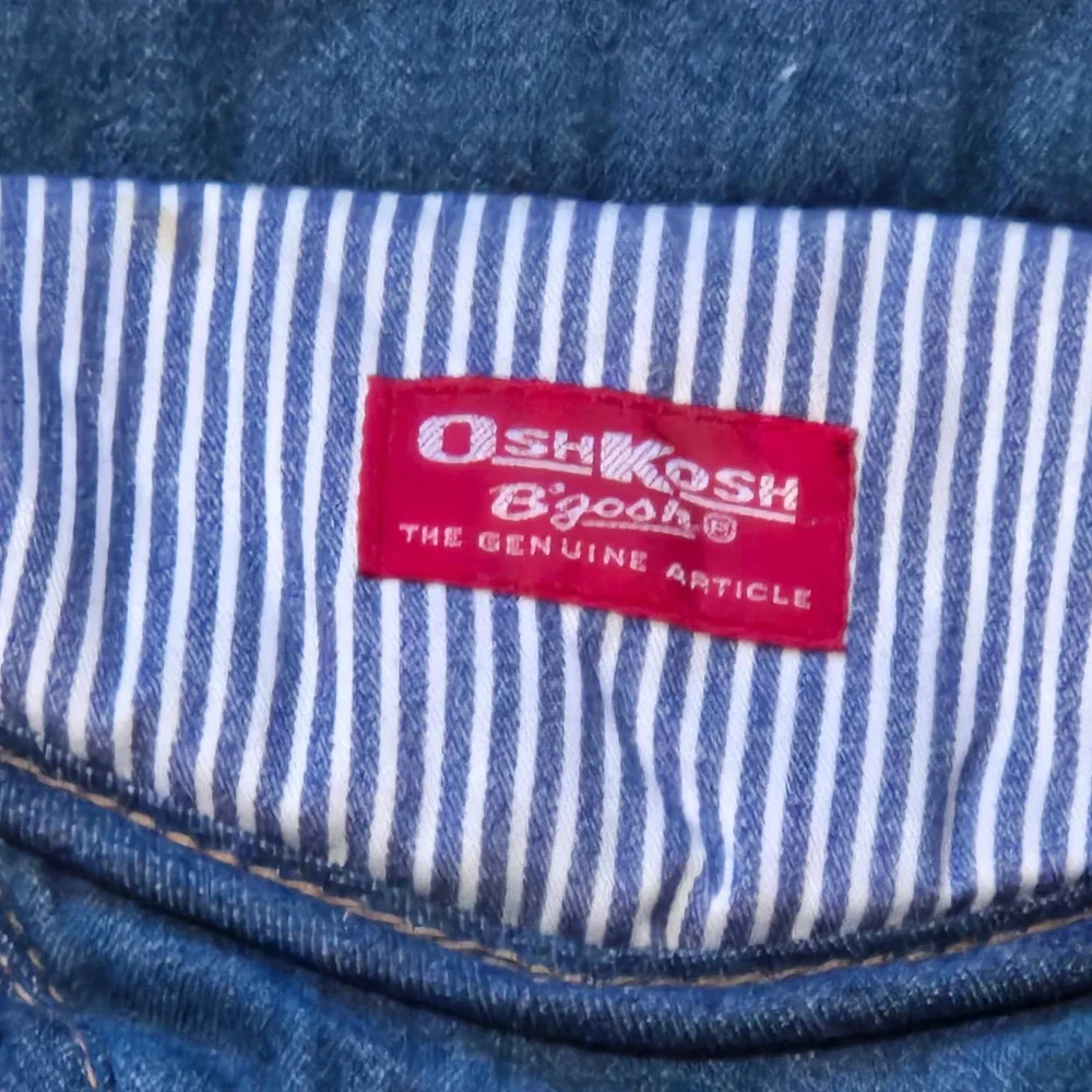 Vintage OshKosh Bgosh Baby Bouncer Seat Cover Denim Hickory Stripe Blue